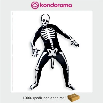 DOR Costume intero integrale da scheletro con pisello per la festa hot di Halloween