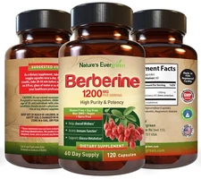 Premium Berberine HCL 1200mg Healthy Cholesterol Anti-inflammatory 60 Day -120ct