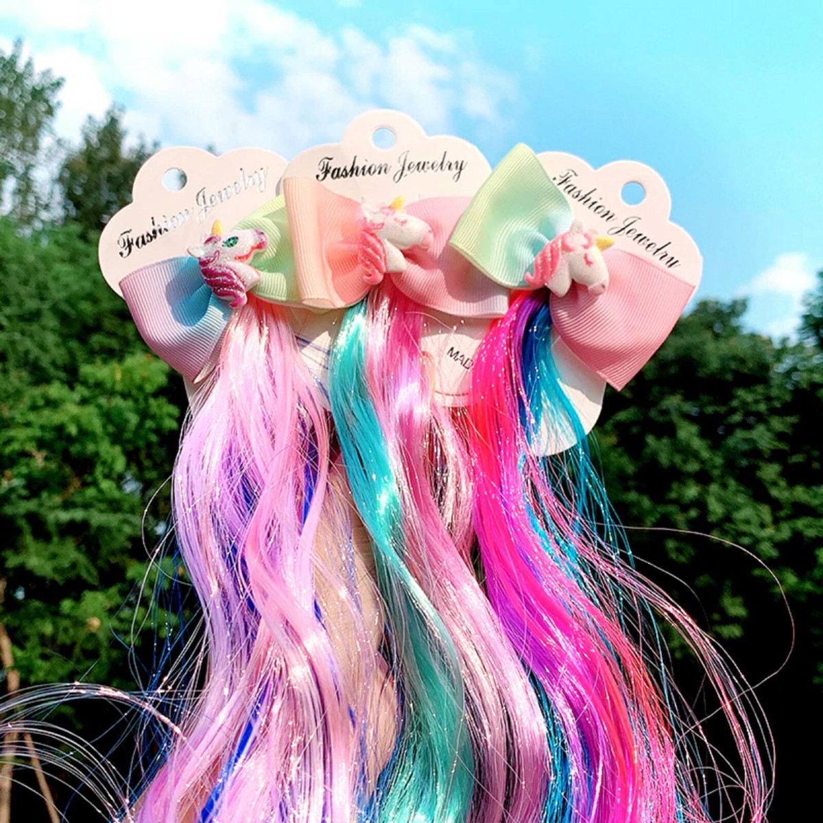 Regenbogen-Haarspangen 2er Set – 10,2 Cm, Bunte Band-Spangen – Für Damen & Mädchen