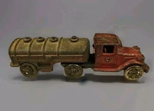 Antique 7" Original Ac Williams Cast Iron Gasonline Oil Tanker Austin Semi Truck