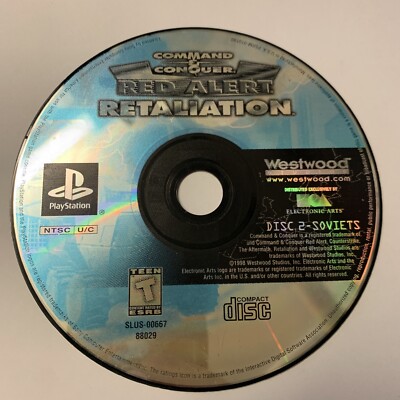 Playstation 1 Command and Conquer Red Alert Retaliation Disc Video Games, Gaming