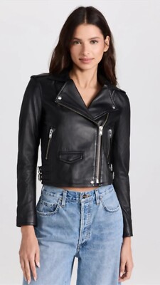 IRO Asheville Lamb Leather Moto Jacket Black 36