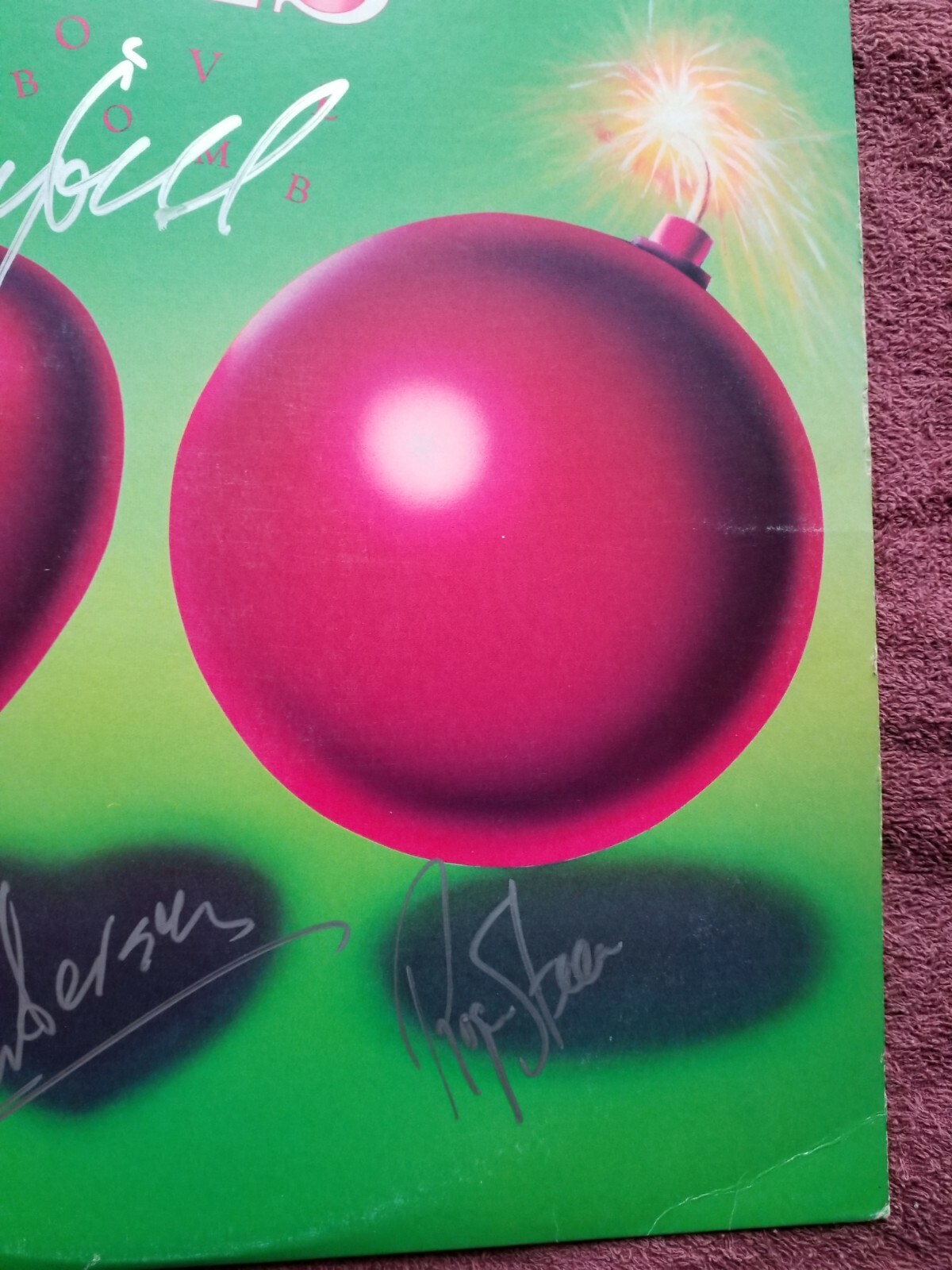 The Tubes Authentic Autographed x3 Signed LP Record Album Love Bomb The