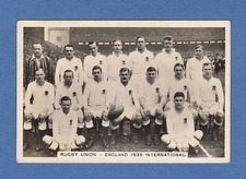 RUGBY - PATTREIOUEX - SCARCE RUGBY UNION CARD -  THE  ENGLAND  TEAM  - 1935