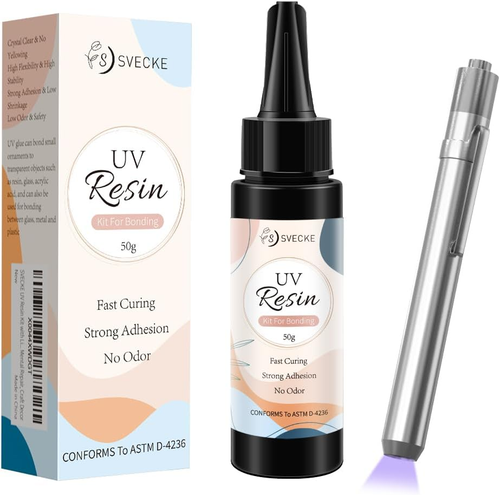 UV Resin Kit with Light, 50G UV Glue Kit for Bonding, UV Resin with UV Flashligh - Picture 11 of 12
