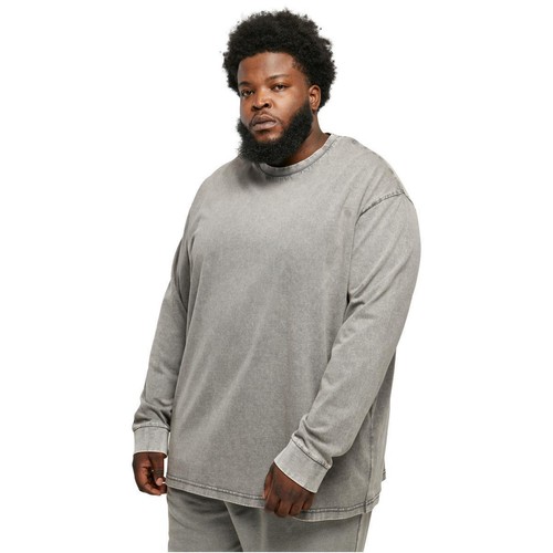 Urban Classics Heavy Boxy Acid Wash Longsleeve Shirt Pullover Sweater Waschung - Picture 12 of 40