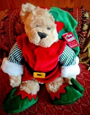 GANZ Christmas ELF BEAR 14" Floppy Plush Stuffed Animal #HX10806