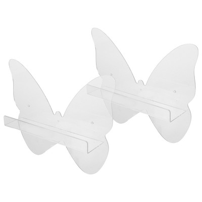  2 Stück Klar Acryl Vinyl Schallplatte Wandhalterung Schmetterling Transparent Album Display