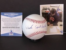 Wander Samuel Franco Tampa Rays Signed Baseball Full Name BECKETT ROOKIE COA