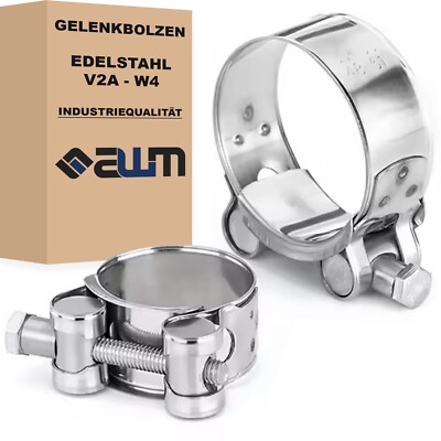 Gelenkbolzenschelle Edelstahl PREMIUM V2A-W4 Schlauchschellen Spannbackenschelle
