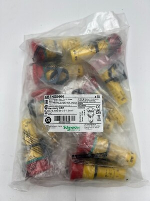 (QTY 10) Schneider Electric E-Stop, Twist to Reset Round Head Button XB7NS8444