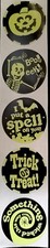HALLOWEEN STICKER "GLOW IN THE DARK" 5 TOTAL PUMPKIN   SPELL TRICK OR TREAT  