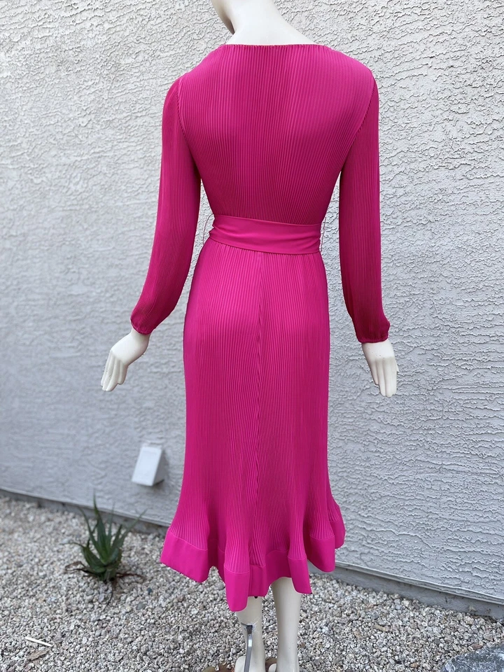 Vestido midi plisado manga larga Milly (talla es pequeña) Foto 4 de 4