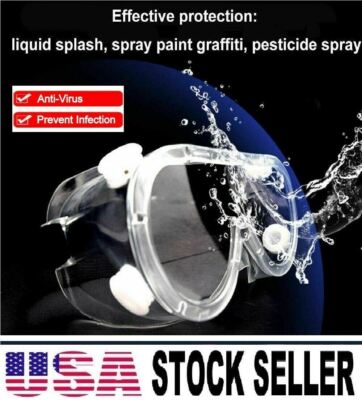 2 Pc Hazmat Chemistry Lab Protective Goggles Safety Health Glasses 4 Vent Valve