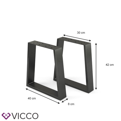 Tischkufen Tischbeine Tischgestell Couchtisch Esstisch Möbelfüße DIY Loft Vicco - Bild 12 von 14