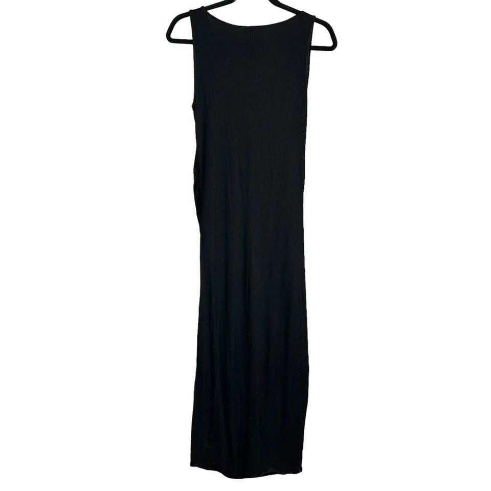 Feathers Black Maternity Sleeveless Maxi Dress LG Casual Stretchy Comfortable - Image 2 of 4