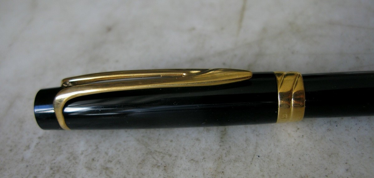 Stylo Bille Waterman Liaison - Résine Noire & Plaqué Or 18 Carats - Occasion - Prestige