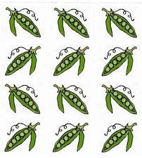 Mrs Grossman's Reflections Sugar PEAS Vegetables Scrapbook Stickers 3 strips