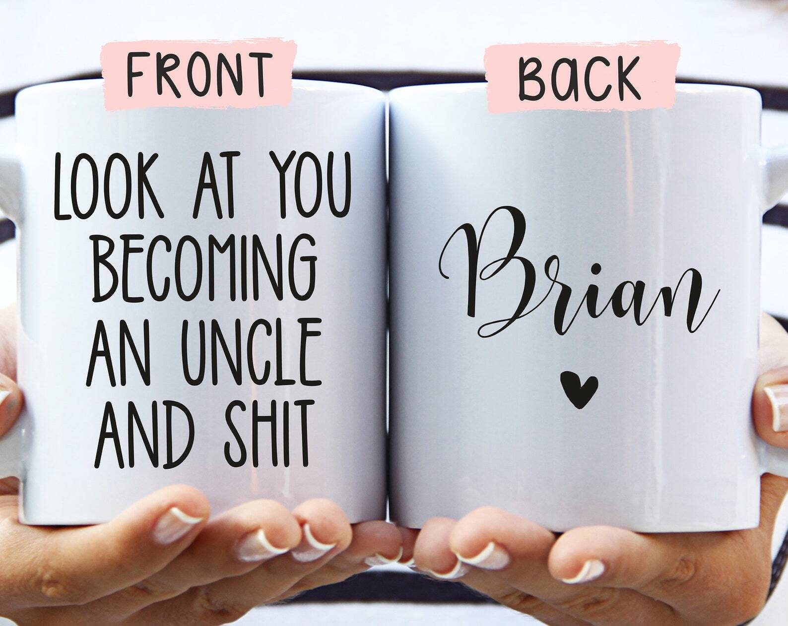 New Uncle Gift Uncle To Be Pregnancy Announcement Funny Uncle Mug Custom Uncle