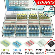 400PCS Waterproof Solder Seal Heat Shrink Wire Butt Terminal Connectors Kit Set