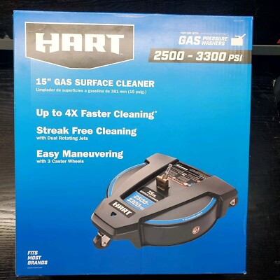 #ad HART 15” Inch Gas Surface Cleaner Pressure Washer Broom Caster 1 4” Connector $49.95
