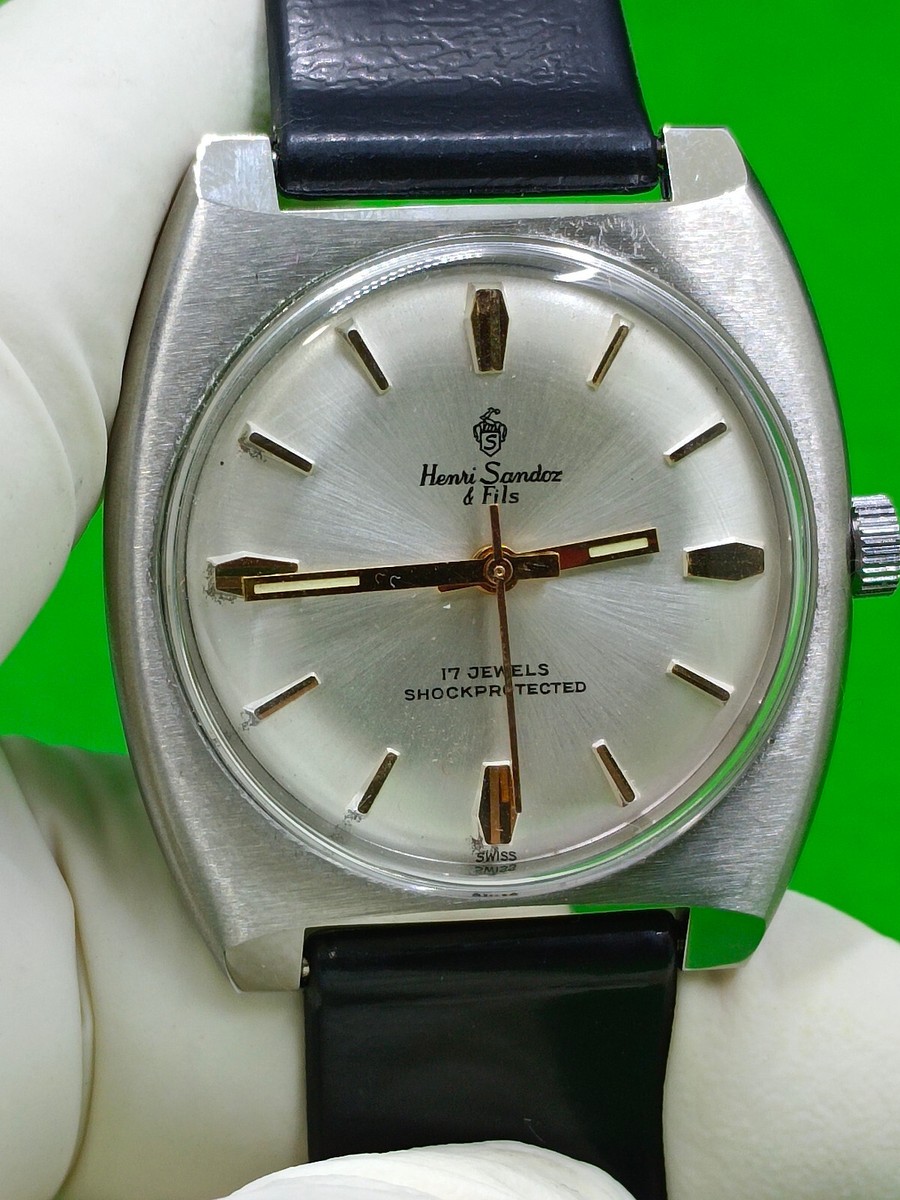 vintage HENRI SANDOZ watch SHOCKPROTECTED 17 Jewels Mechanical