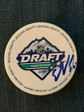 Florida Panthers Spencer Knight NHL Draft 2019 Signed Autographed NHL puck COA