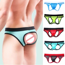 Men Sexy Panties Underwear Mesh Jockstrap Underpants Thongs Backless Pouch USA