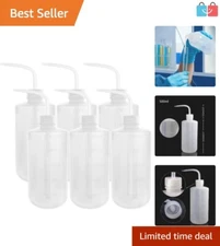 Durable 17oz Plastic Squeeze Bottles - Ideal for Lab & Tattoo Use | 6 Pack