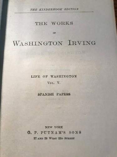 1859 Antique Book "Works of Washington Irving Vol V Spanish Papers" - Picture 3 of 5