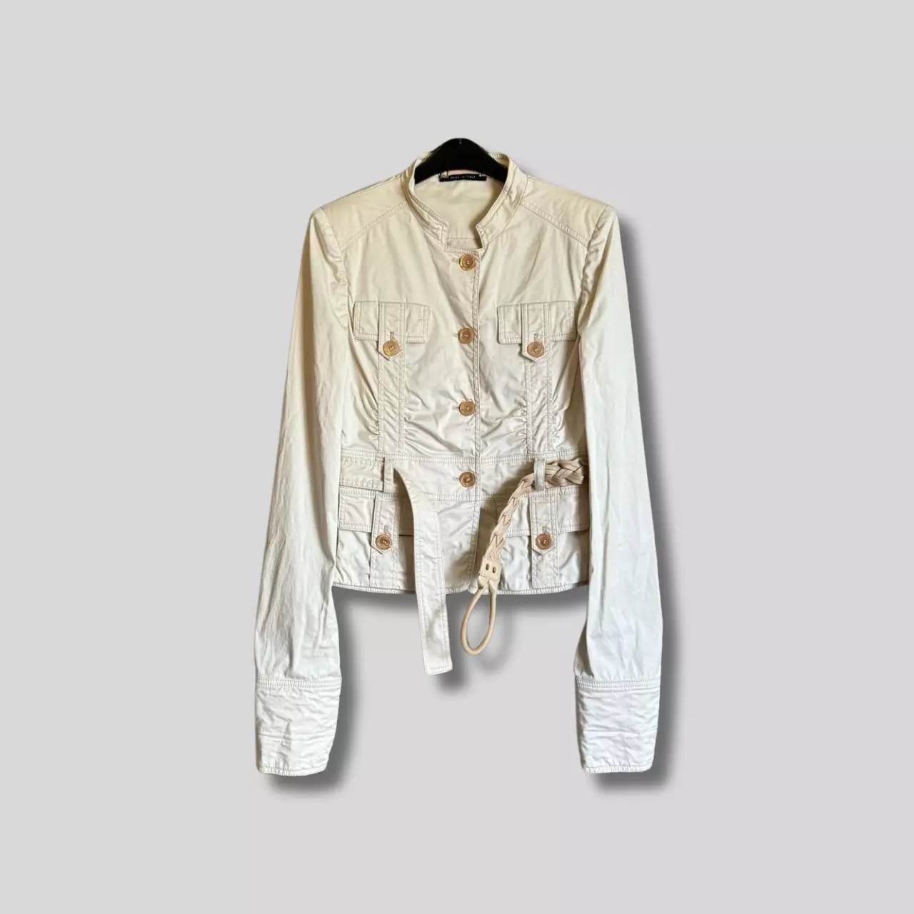 Veste ceinturée militaire crème Gucci by Tom Ford vintage 2004 Archive taille IT 40 S