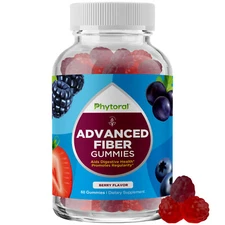 Advanced Fiber Gummies for Adults - Chicory Root Supplement with Prebiotic 60ct