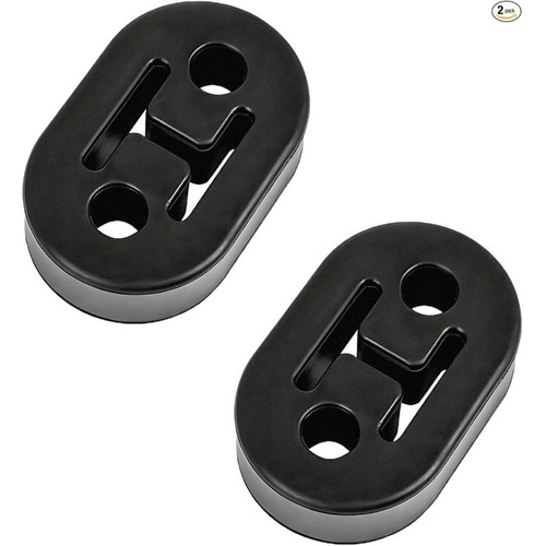 2 PCS Car Exhaust Rubber Hanger, Exhaust Insulated Muffler Hanger with 2 Holes 1