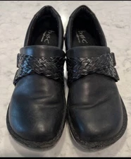 Women’s BOC Born Concepts Black Leather With Woven Strap Clogs 8