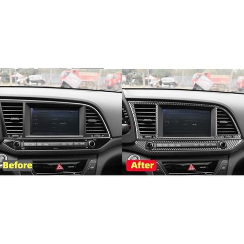 Carbon fiber style Center Console navigation Panel For Hyundai Elantra 2016-2021 - Picture 3 of 3