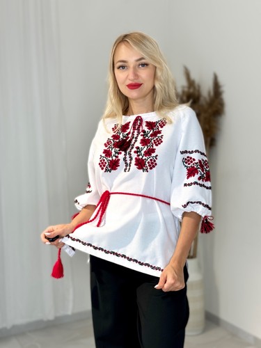 HANDMADE EMBROIDERY Ukraininan national blouse Vyshyvanka - Picture 5 of 7