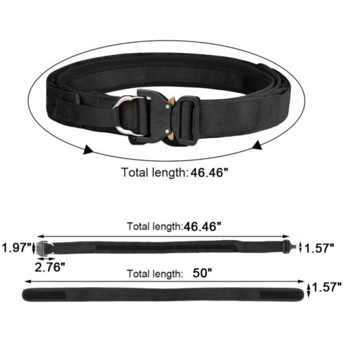 Tactical Belt 1.57 in Heavy Rigger Duty Nylon Belt MOLLE Quick Release Hunting - Picture 21 of 22