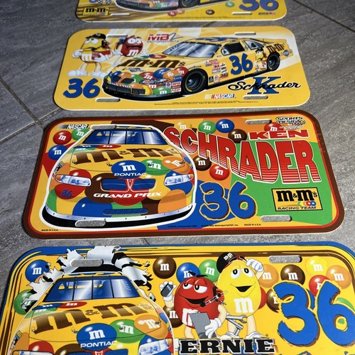 (1)Ernie Irvan #36 (3) Ken Schrader NASCAR M&M M&M’s Plastic License Plates Lot - Picture 6 of 8