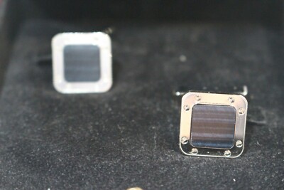 Cartier Santos De Cartier Silver & Black Cufflinks | eBay