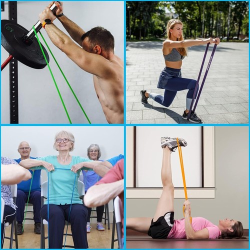 Widerstandsbänder Set Naturkautschuk 5 Stufen für Krafttraining Heimtraining - Bild 10 von 11