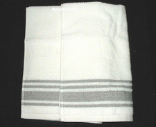 Hotel Collection White Bathroom Hand Towels Set of 2 - Plush Cotton Towel New