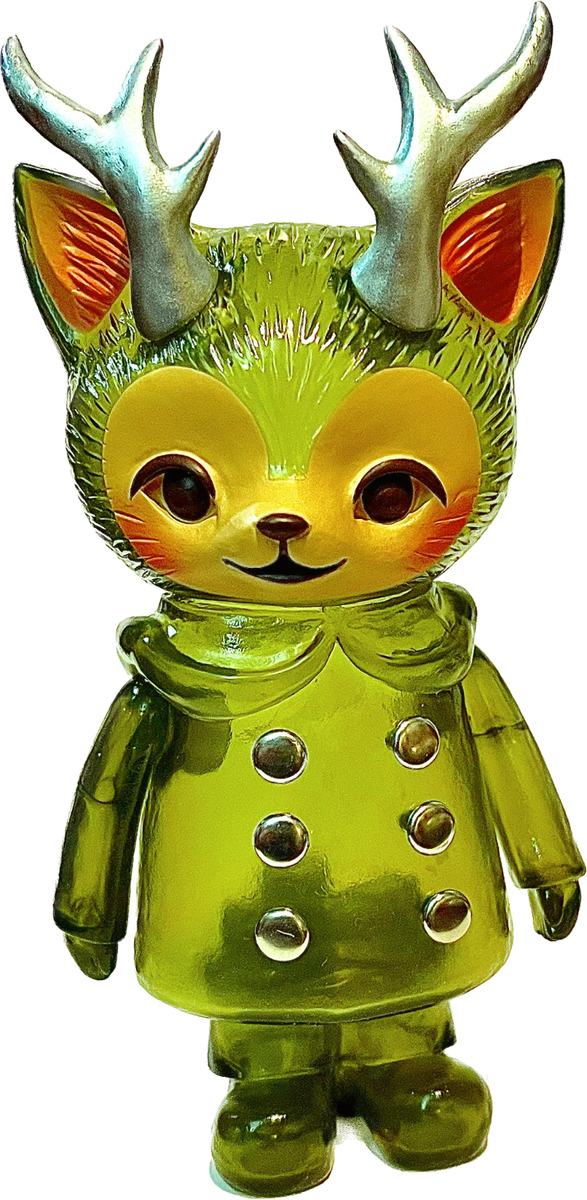 Morris, The Cat with Antlers Clear Green by Hinatique (Kaori