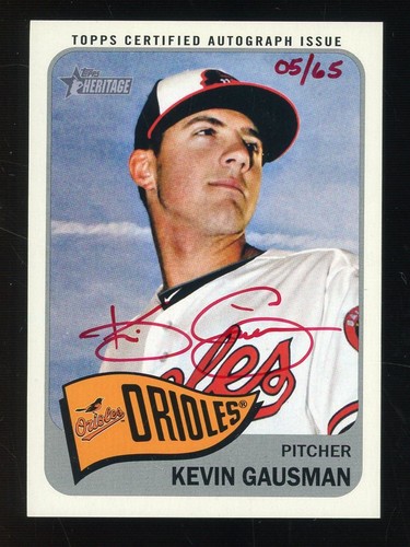 2014 Topps Heritage Real One AUTO Red Ink 05/65 #ROA-KG - Kevin Gausman