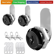 3 Pack Cabinet Locks with Keys, 5/8" Cam Lock Keyed Alike, RV Cabinet Lock fo...