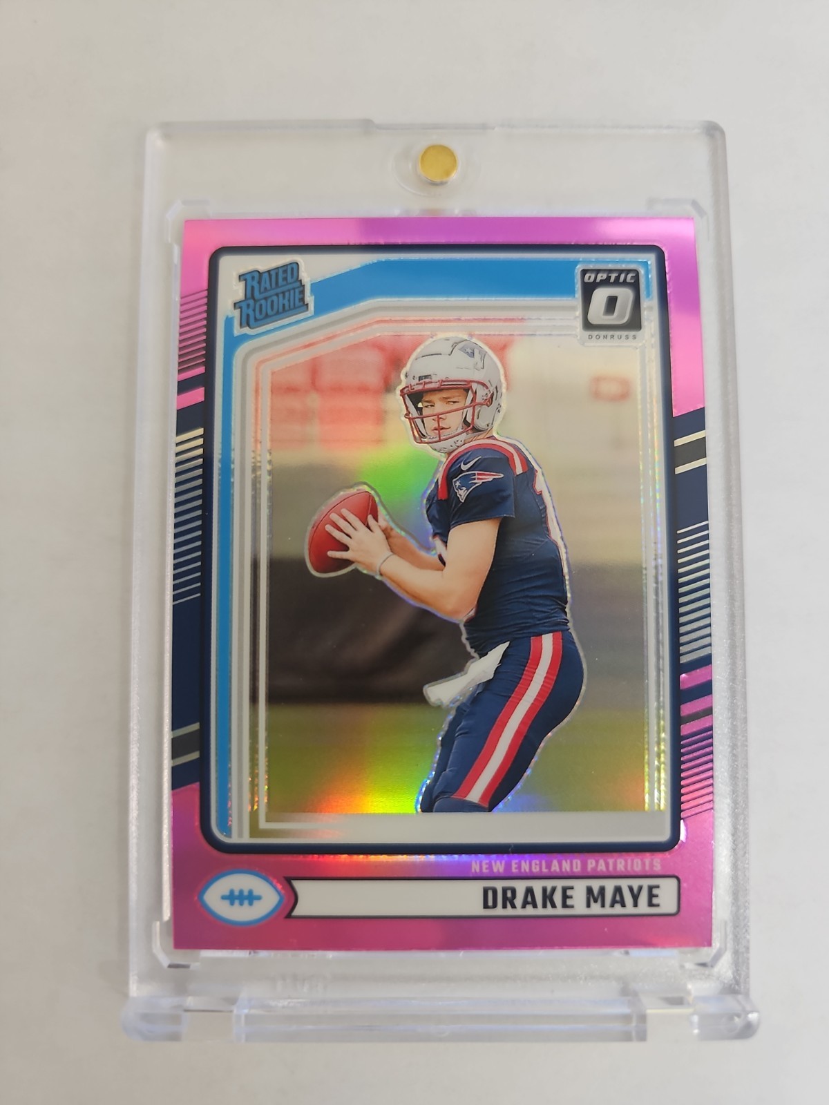 Drake Maye Panini Donruss #379 Preview Pink Optic