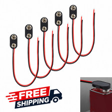 5Pcs 9V Battery Connector Clip I-Type 9 Volt Hard Plastic Shell Wire Leads