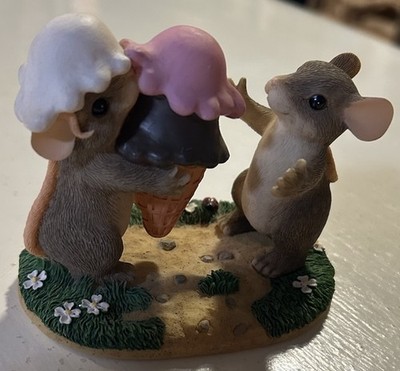 Charming Tails Triple Delight Mouse Mice Figurine with Ice Cream Cone 83/807