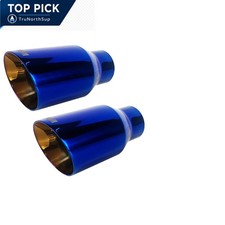 Royal Blue Exhaust Tips 2.25 To 4 Inch Stainless Steel Double Wall 2 Pack