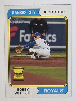 2023 Topps Heritage #85 Bobby Witt JR All-Star Rookie Gold Cup KC Royals