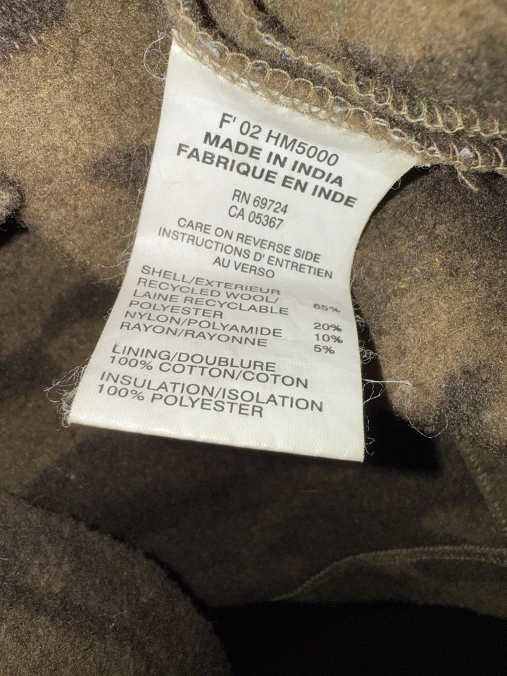 Vintage Columbia Gallatin Range Jacket Mens XL Brown Camouflage Wool Blend 90s - Image 4 of 4